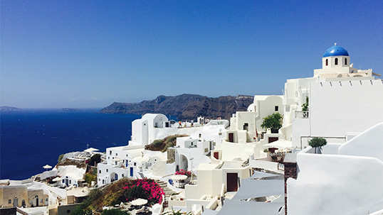 sunny greek coastline