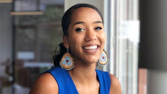 Larissa Crawford a LA&PS alumni smiles and provides a testimonial for York University