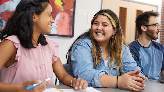 Three students receiving academic counselling at York University