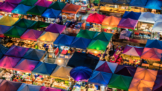 colourful night marks in asia