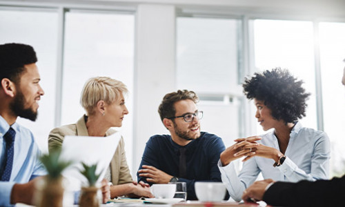 diverse young professionals in a meeting