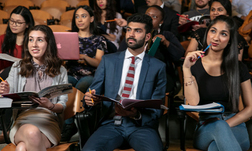 Certificate in Public Administration & Law students listening attentively in lecture