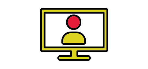 person on computer icon