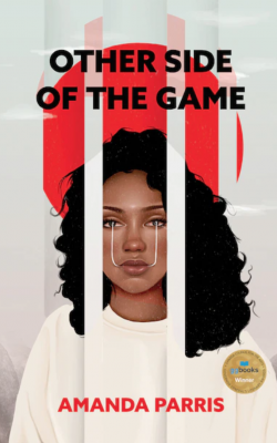 Other Side of the Game book cover featuring a design of a black women crying surrounded by a red halo.