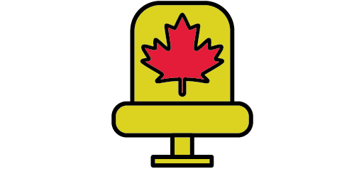 icon of a chair with maple leaf