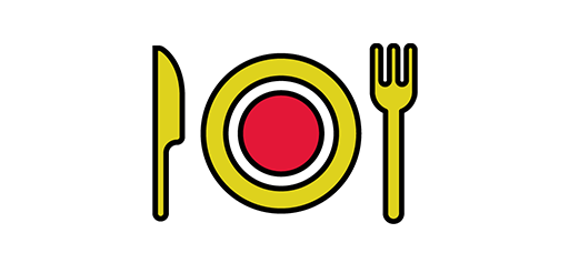 infographic of fork and knife and plate