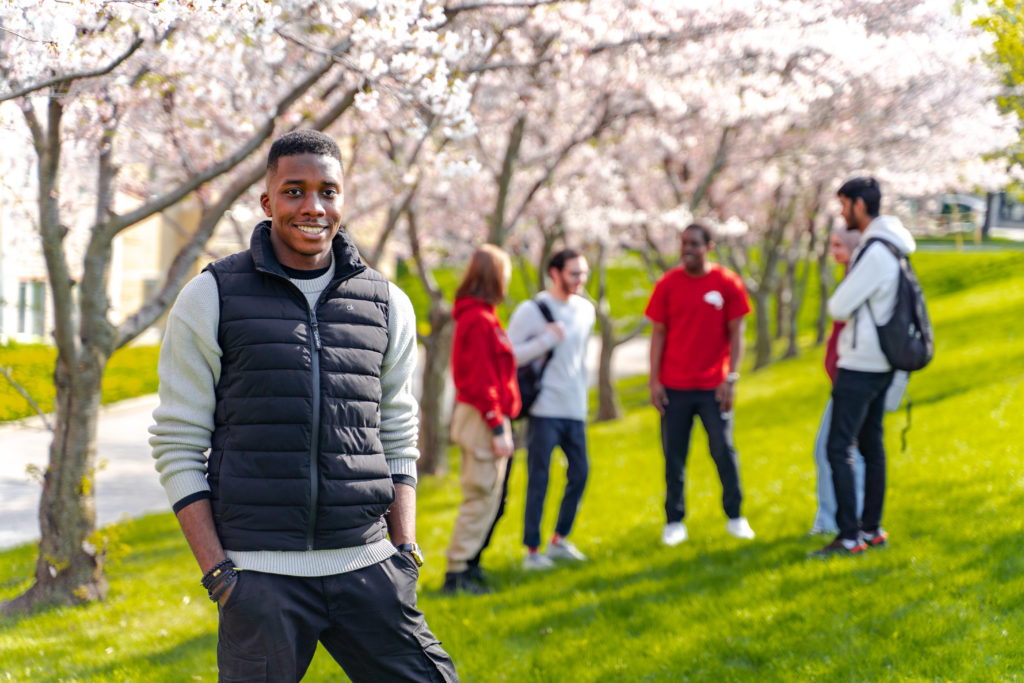 students outside of vari hall