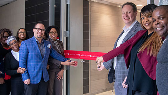 Undergraduate Black Student Lounge ribbon cutting