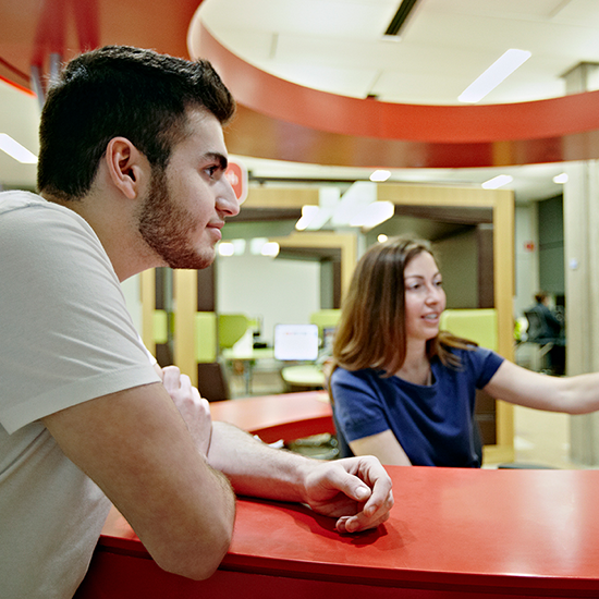 two students in student centre