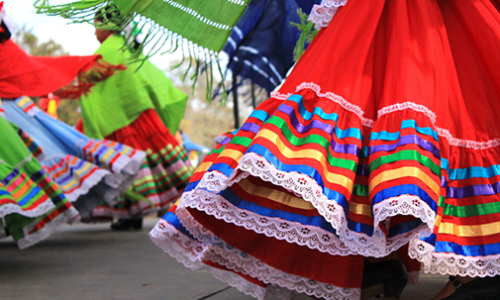 colorful skirts while dancing