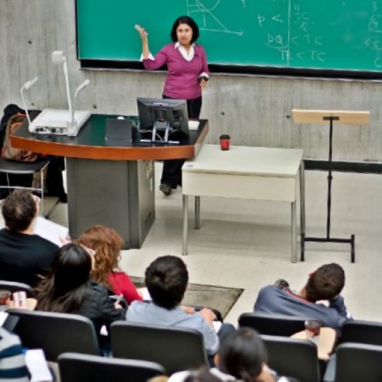 professor teaching in a class