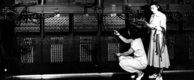 Two women reprogram the Electronic Numerical Integrator and Computer in 1946.