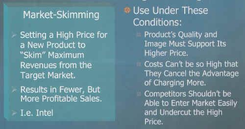skimming pricing examples india
