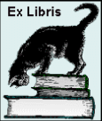 cat looking at books 