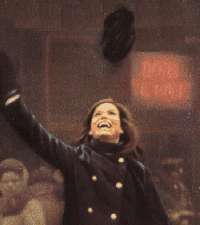 Mary Tyler Moore tossing hat in air