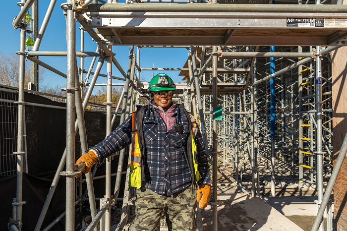 person in a construction area