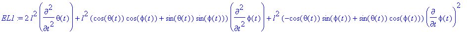 EL1 := 2*l^2*diff(theta(t),`$`(t,2))+l^2*(cos(theta...