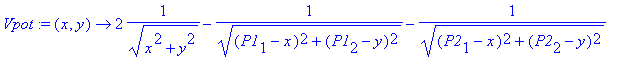 Vpot := proc (x, y) options operator, arrow; 2*1/sq...