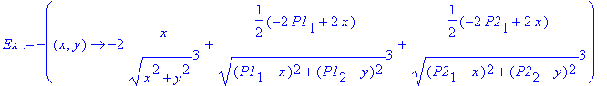 Ex := -proc (x, y) options operator, arrow; -2*x/(s...