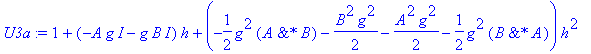 U3a := 1+(-I*A*g-I*g*B)*h+(-1/2*g^2*`&*`(A,B)-1/2*B^2*g^2-1/2*A^2*g^2-1/2*g^2*`&*`(B,A))*h^2+(1/4*I*g^3*`&*`(A,B,A)+1/6*I*B^3*g^3+1/8*I*g^3*`&*`(B,A^2)+1/4*I*g^3*`&*`(A,B^2)+1/4*I*g^3*`&*`(B^2,A)+1/8*I...