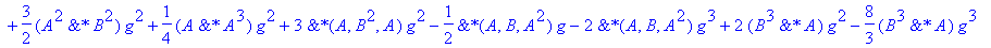 U3b := 1+(-I*B+2*I*B*g+2*I*A*g-I*A)*h+(-2*g^2*`&*`(B,A)-1/2*`&*`(A,B)-2*B^2*g^2+2*A^2*g-1/2*A^2+2*`&*`(B,A)*g-1/2*B^2-1/2*`&*`(B,A)+2*`&*`(A,B)*g-2*A^2*g^2+2*B^2*g-2*g^2*`&*`(A,B))*h^2+(-I*B^3*g+3*I*`&...