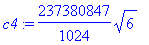 c4 := 237380847/1024*sqrt(6)