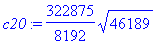 c20 := 322875/8192*sqrt(46189)