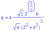 phi := 4*sqrt(2)*Z^(5/2)*k/(sqrt(Pi)*(Z^2+k^2)^2)