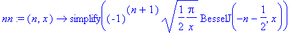 nn := proc (n, x) options operator, arrow; simplify...