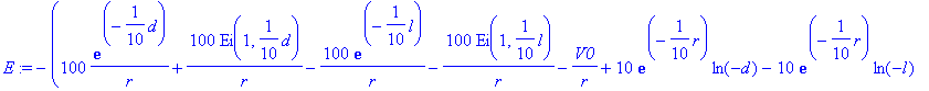 E := -(100*exp(-1/10*d)/r+100*Ei(1,1/10*d)/r-100*ex...