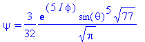psi := 3/32*exp(5*I*phi)*sin(theta)^5*sqrt(77)/(sqr...