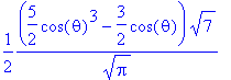 1/2*(5/2*cos(theta)^3-3/2*cos(theta))*sqrt(7)/(sqrt...