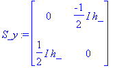 S_y := matrix([[0, -1/2*I*h_], [1/2*I*h_, 0]])