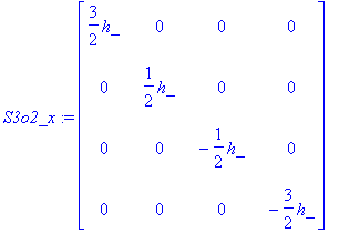S3o2_x := matrix([[3/2*h_, 0, 0, 0], [0, 1/2*h_, 0,...