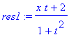 res1 := (x*t+2)/(1+t^2)