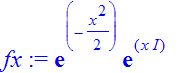 fx := exp(-1/2*x^2)*exp(x*I)
