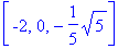 [-2, 0, -1/5*sqrt(5)]