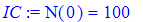 IC := N(0) = 100