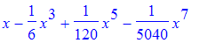x-1/6*x^3+1/120*x^5-1/5040*x^7