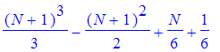 1/3*(N+1)^3-1/2*(N+1)^2+1/6*N+1/6