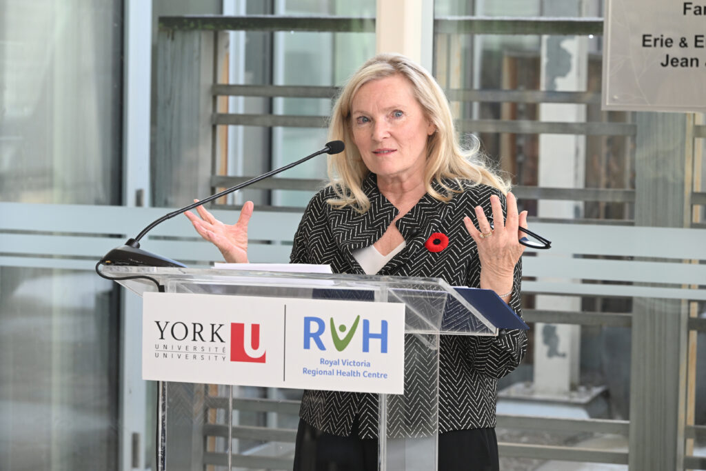 York University President and Vice-Chancellor Rhonda Lenton discusses how the MOU aims to create positive change by enhancing collaborative opportunities for faculty and students, to train the next generation of health professionals, and to improve outcomes for patients and communities.
