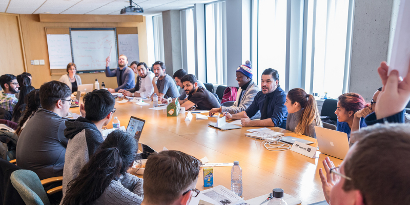 Students sitting at a table