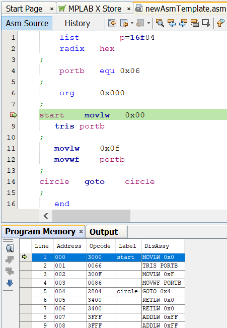 PIC memory view while debugging