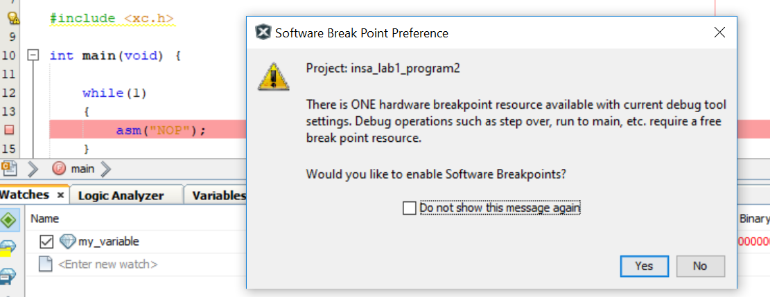 Software Breakpoints in MPLAB X (v 5.10)
