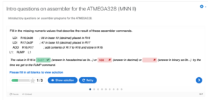 The student will be prompted to attempt all components of the assessment before being given the answer.