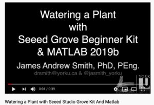Youtube video of automated plant watering with the Grove board and Matlab.