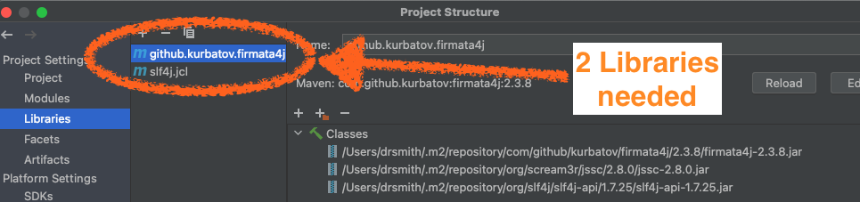 two libraries: firmata4j and slf4j