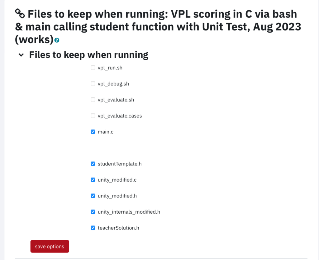 files to keep in VPL