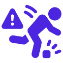 falling person due to hazard