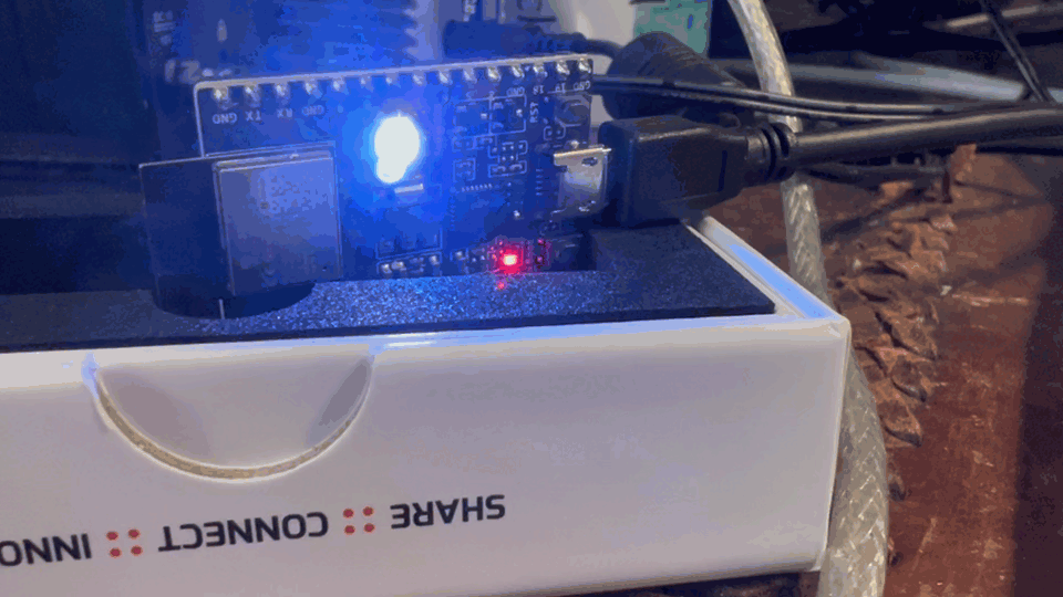 flashing LED on the board
